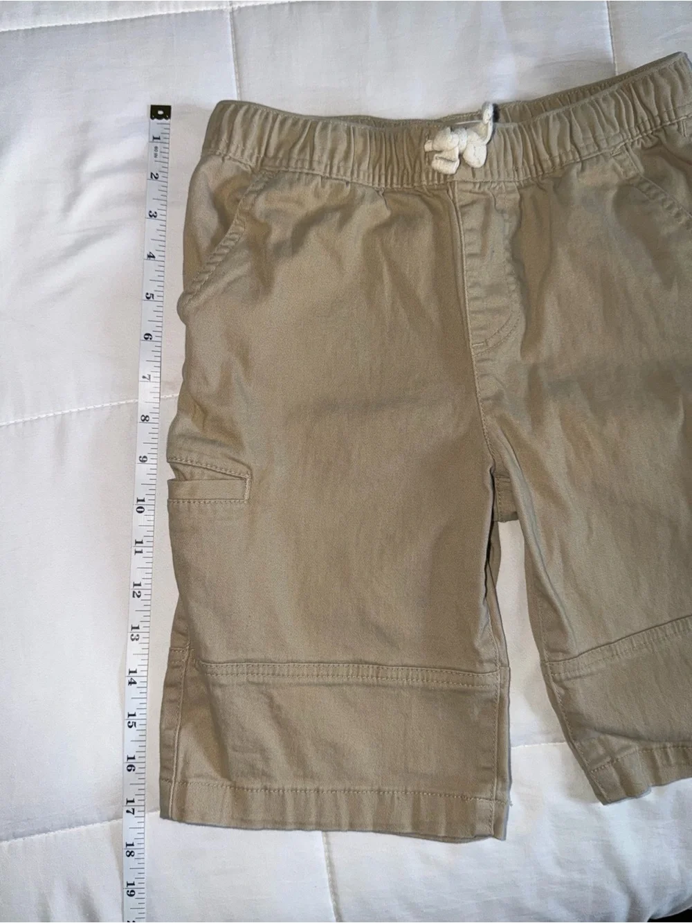Epic Threads Kids Cargo Elastic Waist Khaki Shorts - Medium